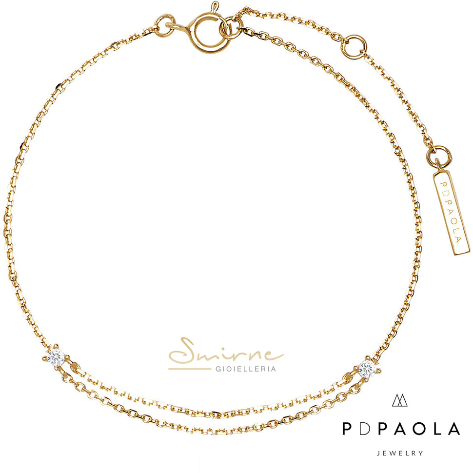 Bracciale PDPAOLA Nia con doppia catena in argento - Smirne Gioielleria