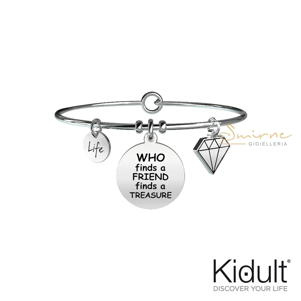 Bracciale Kidult WHO FINDS A FRIEND FINDS A TREASURE - Smirne Gioielleria
