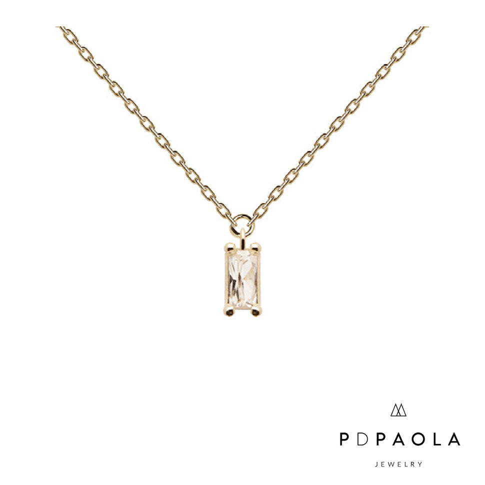 Collana PDPAOLA con pietra bianca centrale - Smirne Gioielleria