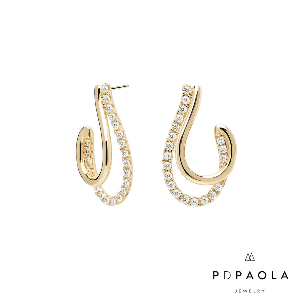 Orecchini PDPAOLA acciaio con pietre - Smirne Gioielleria